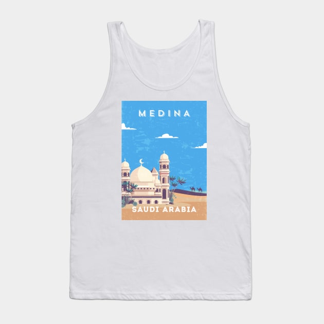 Medina, Saudi Arabia - Retro travel minimalist poster Tank Top by GreekTavern